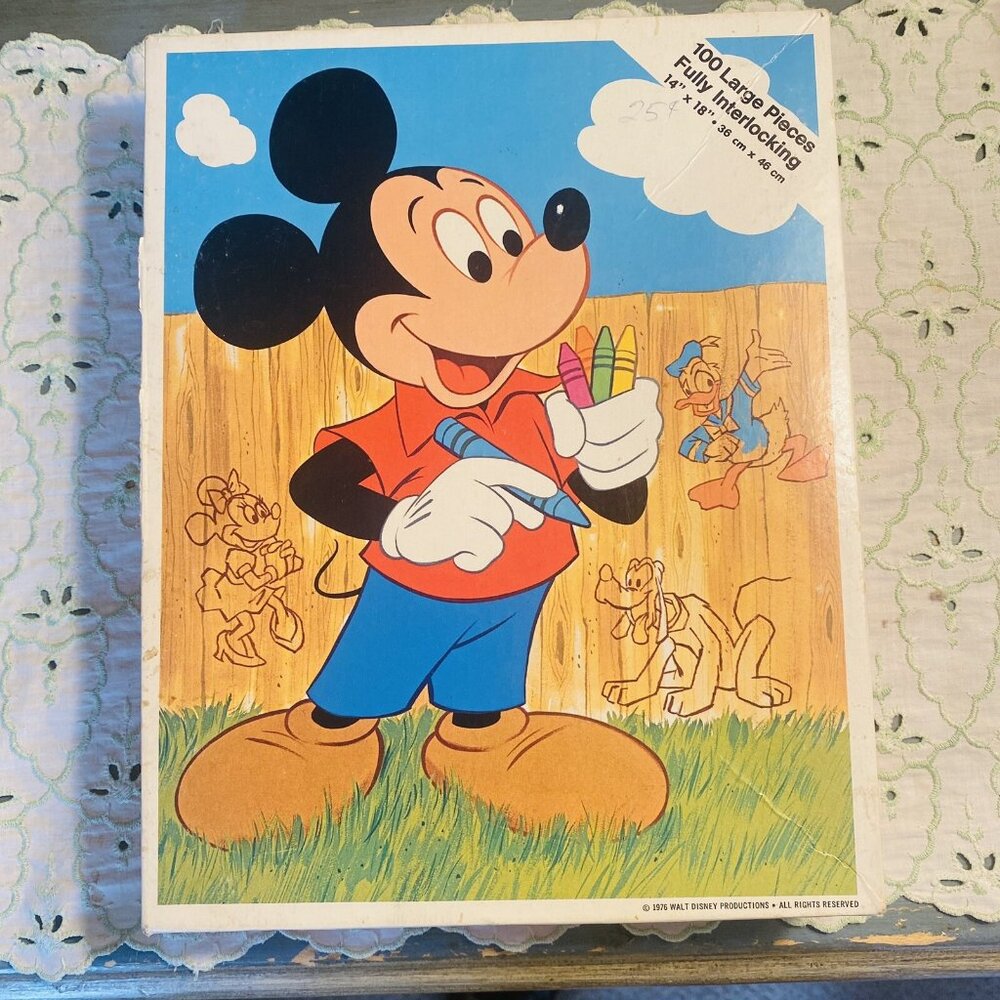 Vintage Whitman Puzzle Mickey  Mouse‎ 100 Piece Walt Disney Retro Orig Box
